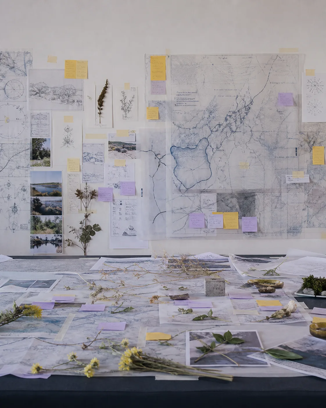 Mapas, notas y materiales visuales para planeación participativa